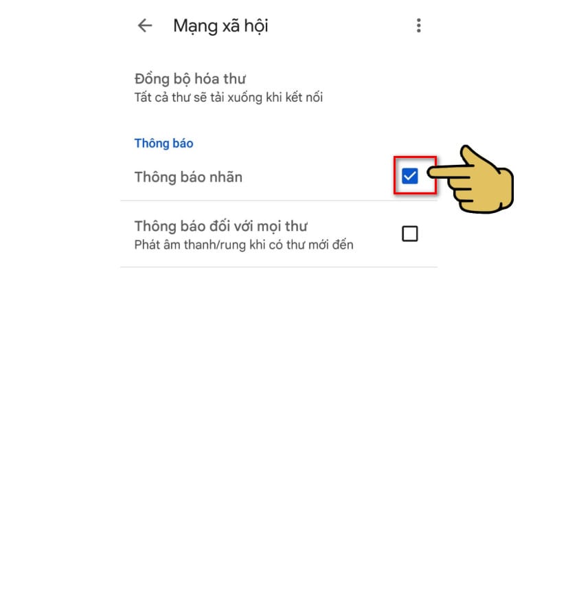 hình ảnh bật thông báo nhãn