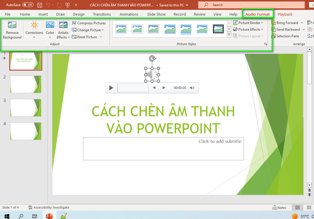 thẻ audio format