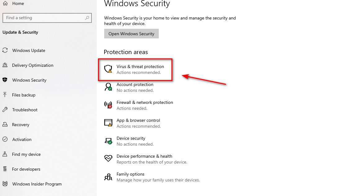 bước 4 virus threat protection